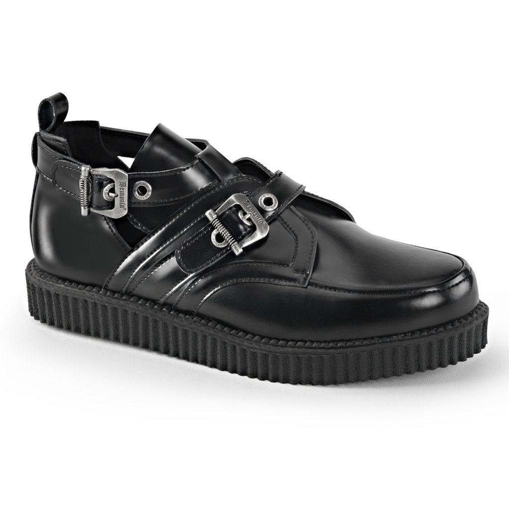 Creepers Demonia Creeper 615 Cuir Homme - Noir 91324-KCGM